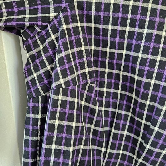 Chaps Purple Plaid Long Sleeve Button Up Shirt - Picture 6 of 10